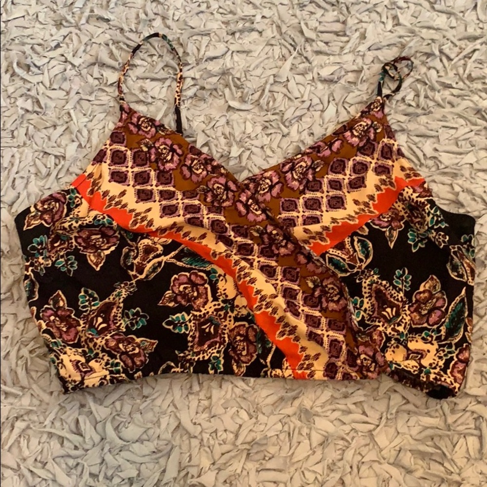 Boho print crop top